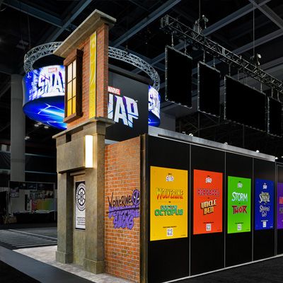 Scenic Design of Marvel Snap Launch at NY Comic Con